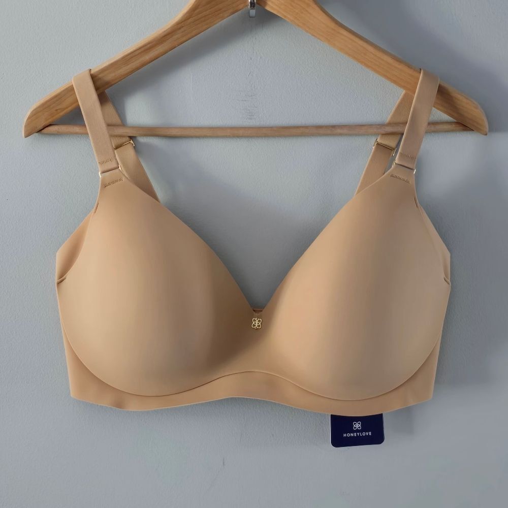 "The New" Honeylove CloudEmbrace Wireless T-shirt Bra In Sand 36D FIRM PRICE